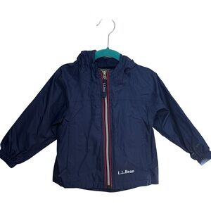 L.L. Bean Toddler Kids Navy Blue Lightweight Zip Up Wind & Rain Coat. 2. 2T.